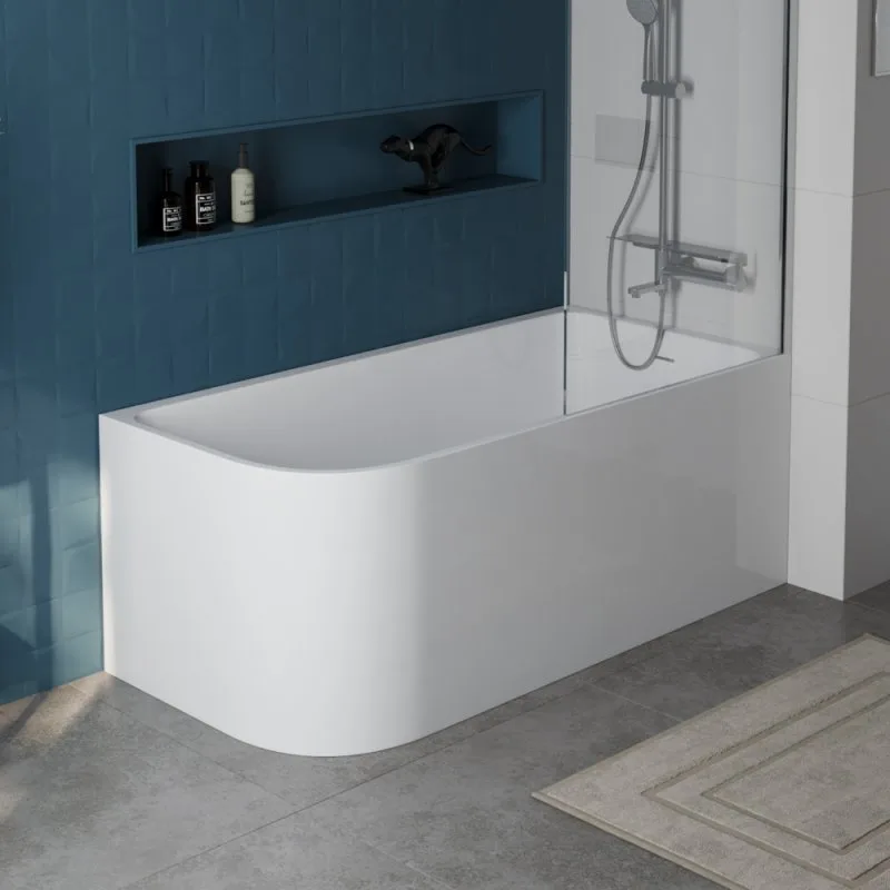 Акриловая ванна BelBagno BB712-1700-730-L 170x75 см, левая, пристенная, белая, асимметричная Sancos — официальный сайт