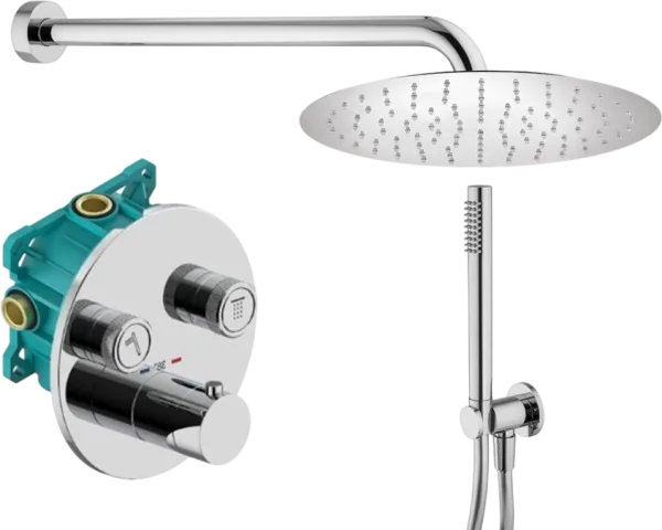 Душевой комплект Plumberia Selection PSBOX KITPSB02CRKING, С ВНУТРЕННЕЙ ЧАСТЬЮ, хром Sancos — Оригинал