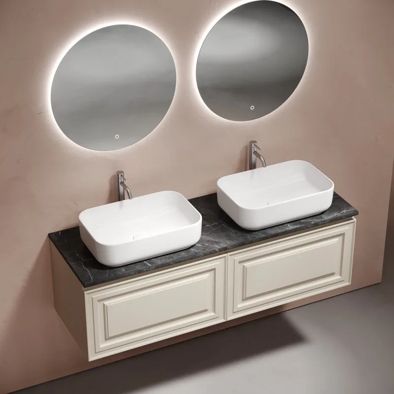 Тумба с раковиной Sancos Very 160 beige soft, столешница черный мрамор TT160A1X, раковина CN5043 Sancos — официальный сайт