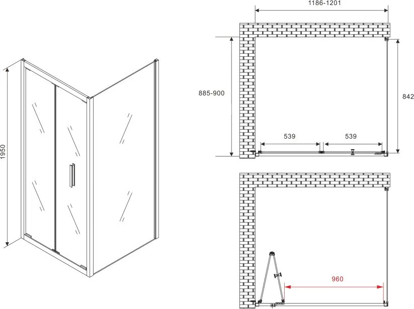 Душевой уголок Abber Sonnenstrand AG07120B-S90B 120x90, профиль черный, стекло прозрачное Sancos — официальный сайт