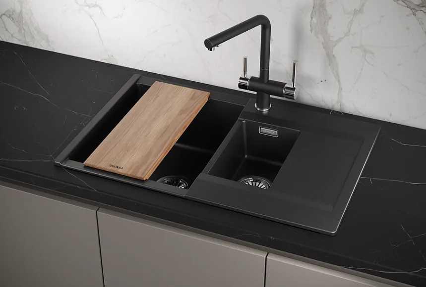 Мойка кухонная Granula Estetica 7808, шварц Sancos — официальный сайт