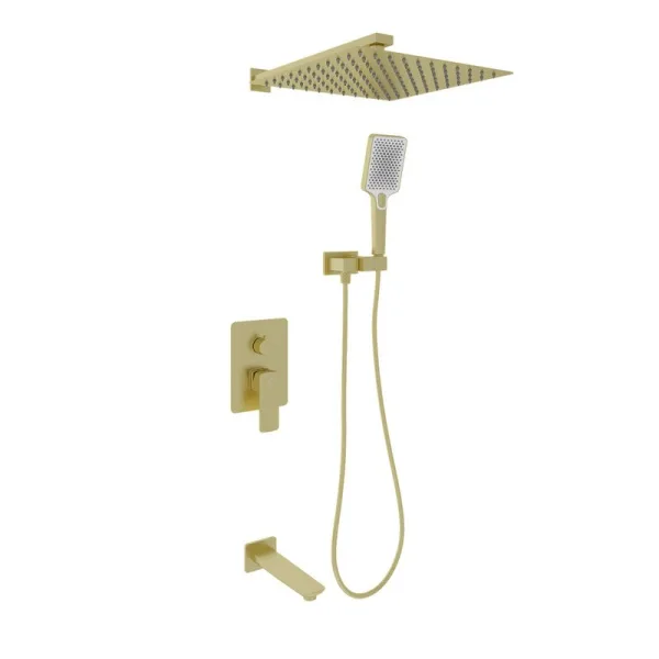 Душевой комплект Oliveeka D OL-88939003-BG С ВНУТРЕННЕЙ ЧАСТЬЮ, золотой матовый Sancos — Оригинал