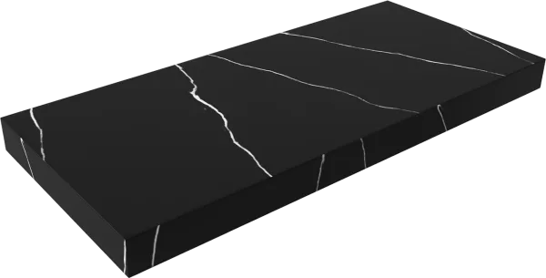 Столешница в ванную под раковину Armadi Art Flat Nero Marquina 100 с кронштейнами Sancos — Оригинал