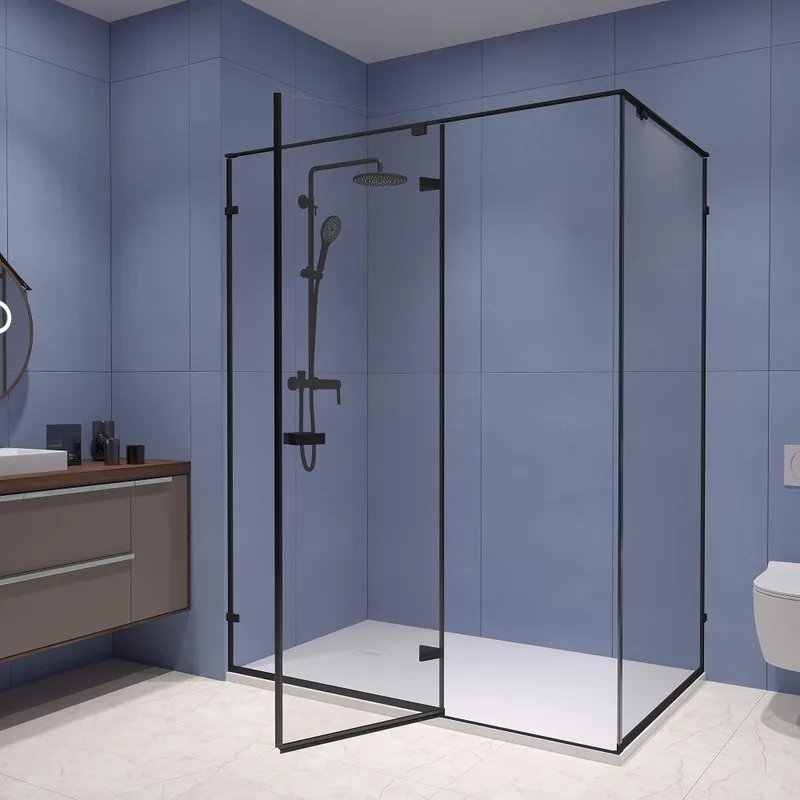 Душевой уголок RGW Stilvoll SV-040 120х100 профиль черный, стекло прозрачное Sancos — официальный сайт