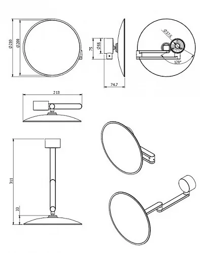 Косметическое зеркало Splendy Inspiration R IR412521VCR, хром Sancos — официальный сайт