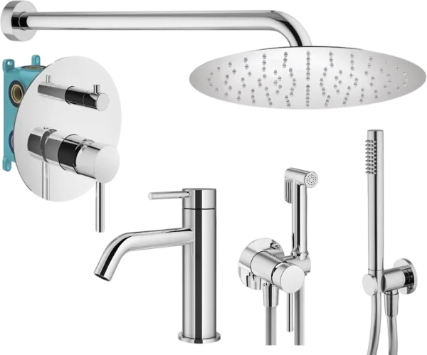 Комплект для ванной Plumberia Selection Ixo KITZXO18CR53 С ВНУТРЕННЕЙ ЧАСТЬЮ, хром Sancos — Оригинал