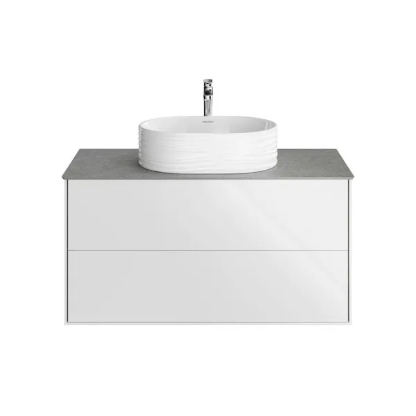 Тумба под раковину без столешницы KERAMA MARAZZI Plaza Modern 100 подвесная, с ящиками, белая Sancos — Оригинал