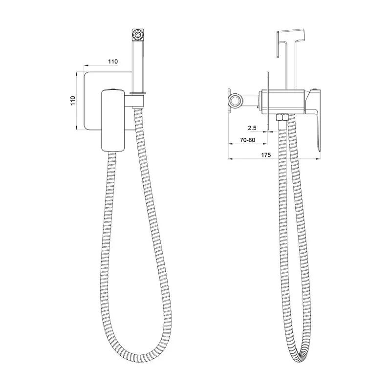 Гигиенический душ Oliveeka D OL-829003-BG С ВНУТРЕННЕЙ ЧАСТЬЮ, золотой матовый Sancos — официальный сайт