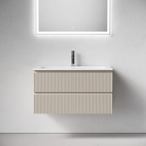 Тумба с раковиной Sancos Snob R 90 подвесная, beige soft, раковина СN7019 Sancos — Оригинал