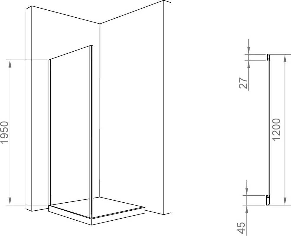 Душевой уголок RGW Passage PA-14+120 см (118-122)x120x195 профиль хром, стекло прозрачное Sancos — официальный сайт