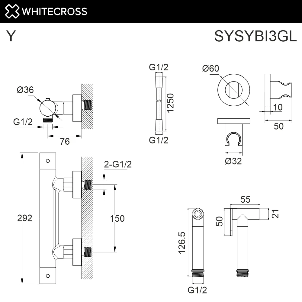 Гигиенический душ WHITECROSS Y SYSYBI3GL, золото Sancos — официальный сайт