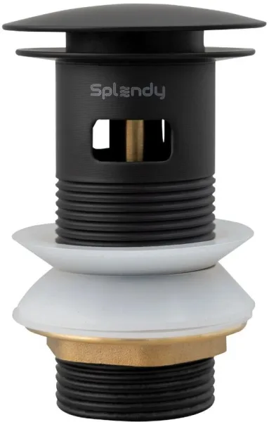 Донный клапан для раковины Splendy AA3071YORMBM с переливом, черный матовый Sancos — Оригинал