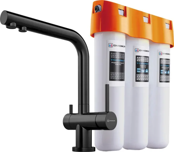 Смеситель для кухни Omoikiri Nagano PVD-GM 4179.8028 с фильтром Sancos — Оригинал