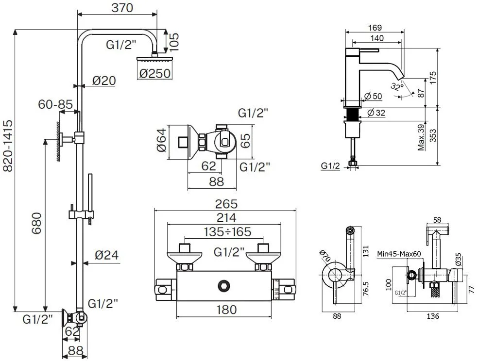 Комплект для ванной Plumberia Selection Ixo KITZXO6302BO53 белый матовый Sancos — официальный сайт