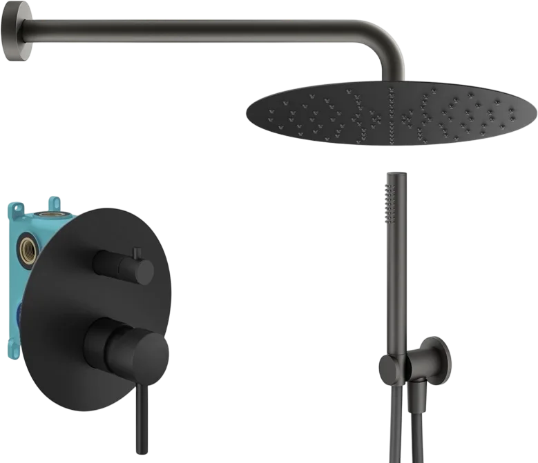 Душевой комплект Plumberia Selection Ixo KITXO18NOKING, С ВНУТРЕННЕЙ ЧАСТЬЮ, черный матовый Sancos — официальный сайт