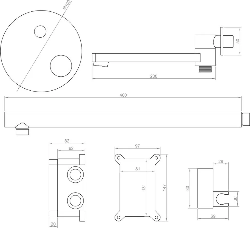 Душевой комплект RGW Shower Panels SP-55B, С ВНУТРЕННЕЙ ЧАСТЬЮ, черный Sancos — официальный сайт