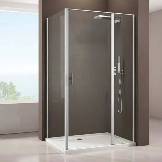 Душевой уголок Allen Brau Priority 100x80, профиль хром, стекло прозрачное Sancos — Оригинал