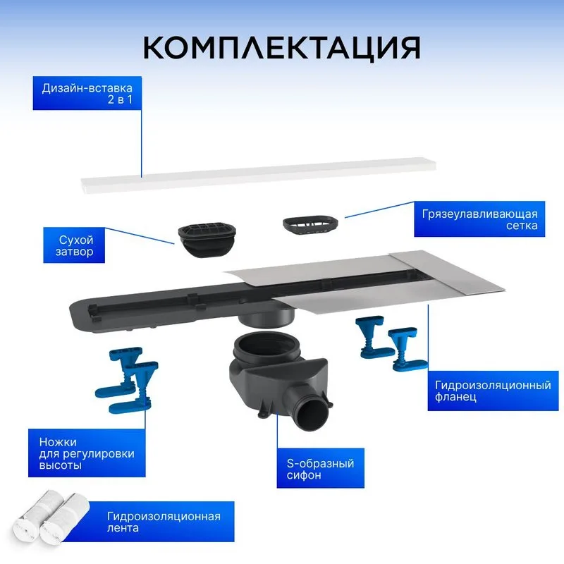 Душевой трап (лоток) BETTOSERB Frameless Line 650 белый матовый Sancos — официальный сайт