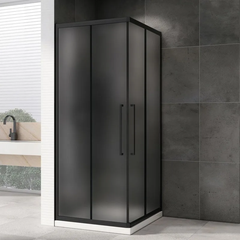 Душевой уголок Abber Schwarzer Diamant AG02080BMH 80x80, профиль черный матовый, стекло матовое Sancos — официальный сайт
