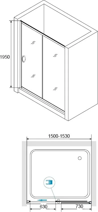 Душевой уголок RGW Passage PA-016+80 см (150-153)x80x195 профиль хром, стекло прозрачное Sancos — официальный сайт