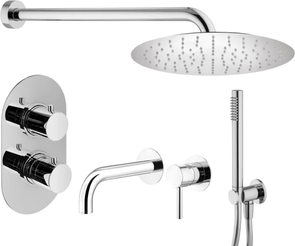 Комплект для ванной Plumberia Selection Ixo KITXOT18CR210 С ВНУТРЕННЕЙ ЧАСТЬЮ, хром Sancos — Оригинал