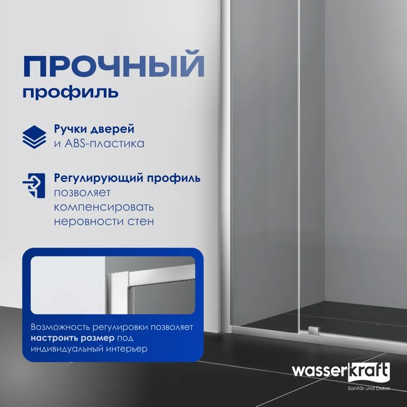 Душевая дверь в нишу Wasserkraft Aula 11P13 110 см Sancos — официальный сайт