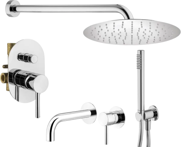Комплект для ванной Plumberia Selection Ixo KITXO15CR210 С ВНУТРЕННЕЙ ЧАСТЬЮ, хром Sancos — Оригинал