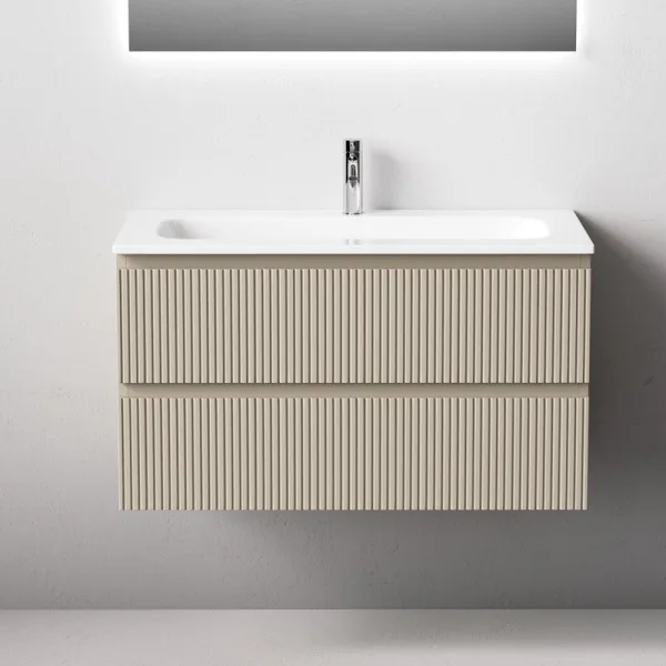 Тумба с раковиной Sancos Snob T 90 подвесная, beige soft, раковина СN7019 Sancos — Оригинал
