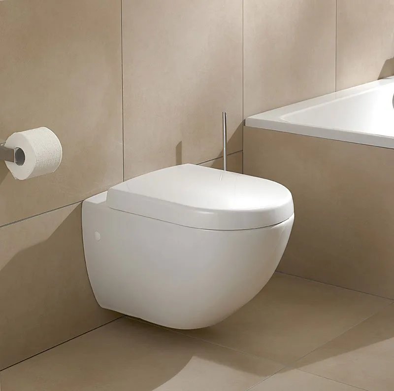 Крышка-сиденье Villeroy & Boch Subway 2.0 9M69 S101 с микролифтом, петли хром Sancos — официальный сайт