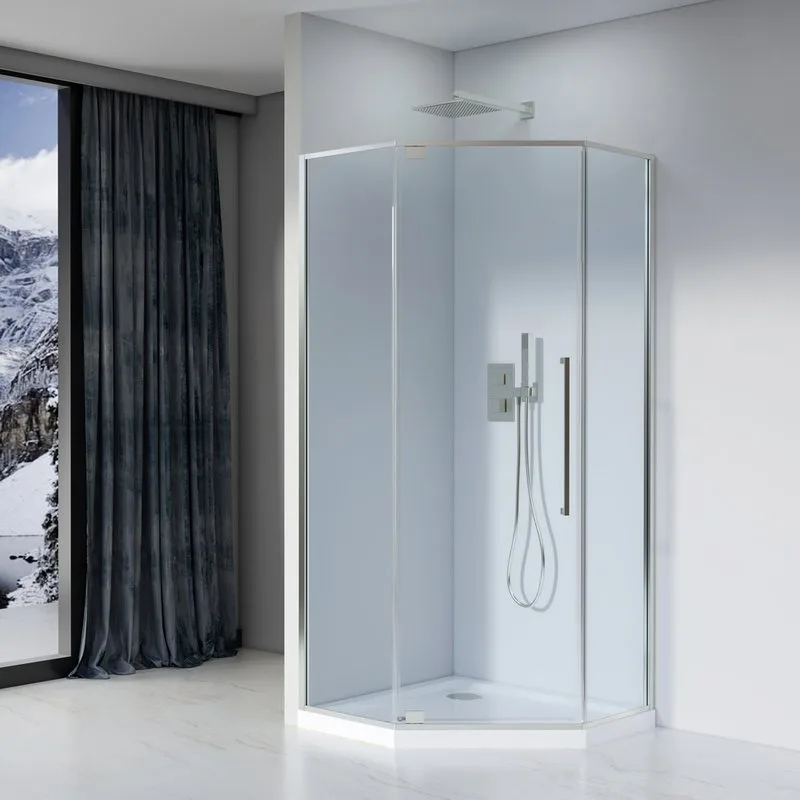Душевой уголок Black&White Stellar Wind S815 CC 90х90, профиль хром, стекло прозрачное Sancos — официальный сайт