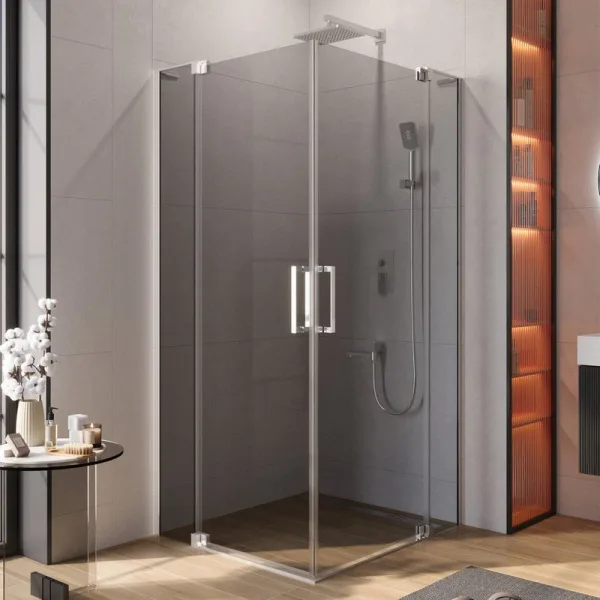 Душевой уголок Cezares Slider A 2 100/110 Grigio Cr профиль хром, стекло серое Sancos — Оригинал