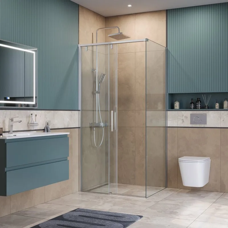Душевой уголок BelBagno Soft Close-1 AH-1-100/80-C-Cr профиль хром Sancos — официальный сайт