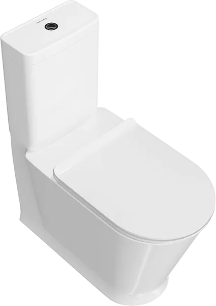 Унитаз-компакт напольный KERAMA MARAZZI Plaza Modern PLMR.wc.01 безободковый, антивсплеск, с микроли Sancos — Оригинал