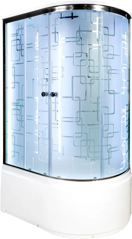 Душевая кабина DTO EM4512L LED (120х80х220), высокий поддон (50 см), профиль хром, стекло матовое с  Sancos — официальный сайт