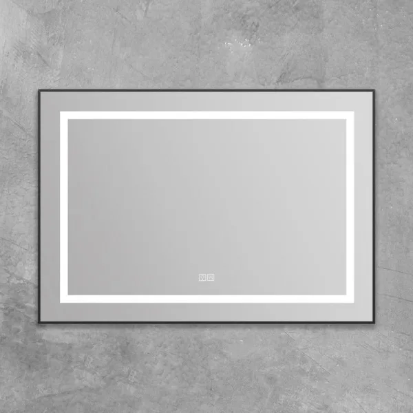 Зеркало BelBagno Kraft SPC-KRAFT-985-685-TCH-WARM-NERO черное, с подогревом Sancos — Оригинал