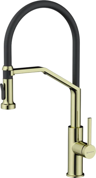 Смеситель для кухни Omoikiri Makkari 2 Plus-SB LG-BL светлое золото, черный Sancos — Оригинал