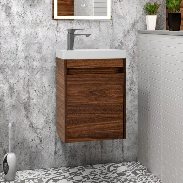 Тумба под раковину без столешницы Art&Max Family-M 40 подвесная, bourbon oak, с дверцей Sancos — Оригинал