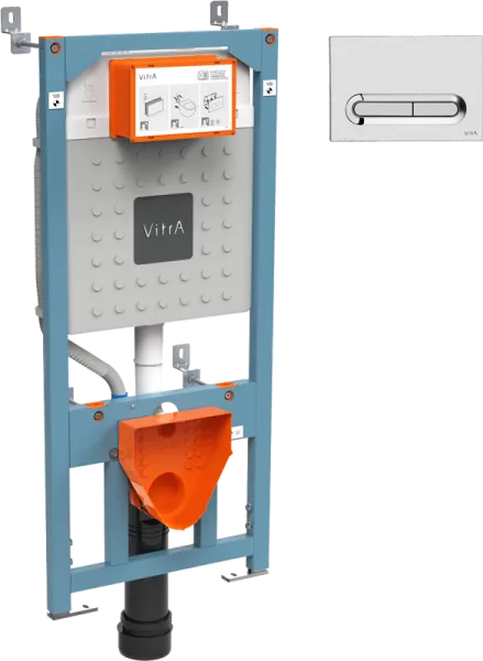 Система инсталляции для унитазов VitrA V12 762-5800-01, с кнопкой смыва Loop 740-0780 хром Sancos — Оригинал
