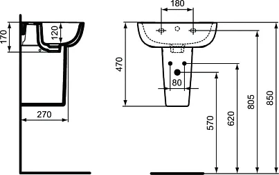 Полупьедестал Ideal Standard Esedra Guest T290301 Sancos — официальный сайт