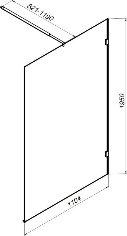 Душевая перегородка AM.PM X-Joy W94WI-110-F1-MTE 110x195, фурнитура хром, стекло прозрачное Sancos — официальный сайт