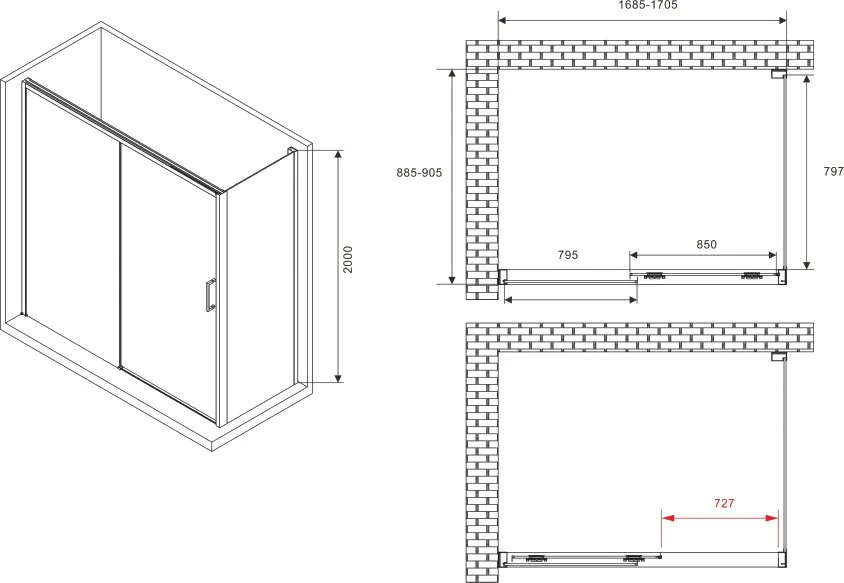 Душевой уголок Abber Komfort AG93170B-S92B 170x90, профиль черный, стекло прозрачное Sancos — официальный сайт