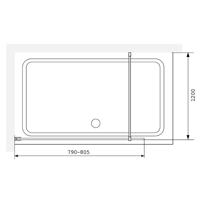 Душевая перегородка RGW Walk In WA-012B 80x200, профиль черный, стекло прозрачное Sancos — официальный сайт