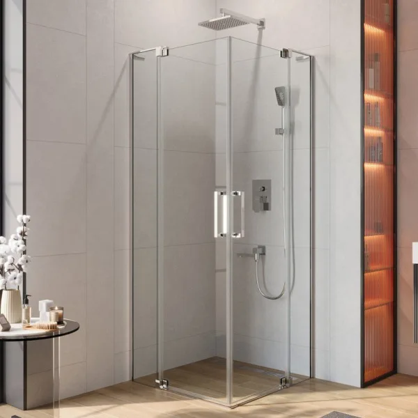 Душевой уголок Cezares Slider AH 2 70/80-80/90 C Cr профиль хром, стекло прозрачное Sancos — Оригинал