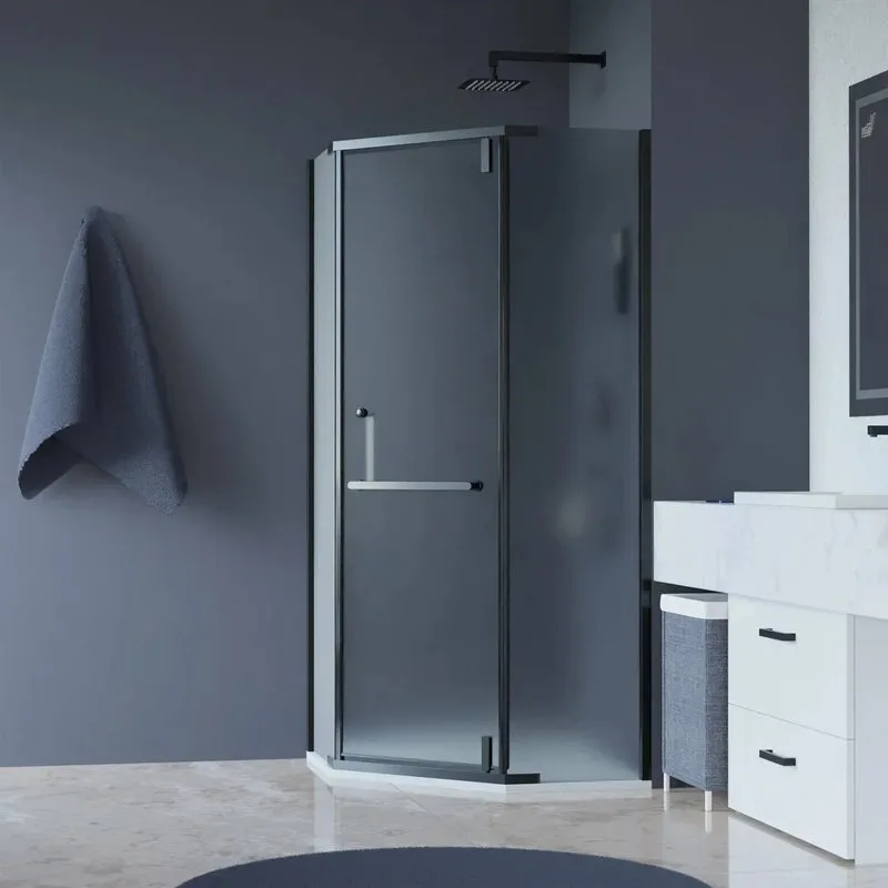 Душевой уголок RGW Hotel HO-081 90x90x195 см, профиль черный, стекло матовое Sancos — официальный сайт