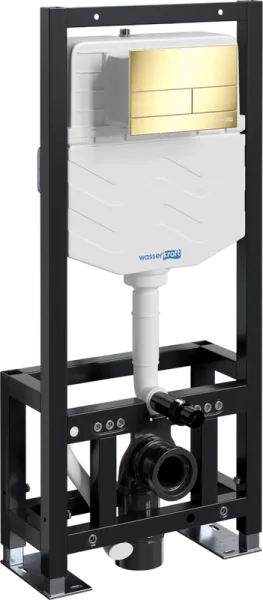 Система инсталляции для унитазов Wasserkraft Dill 61TLT.010.ME.PG04, с кнопкой смыва золото Sancos — Оригинал
