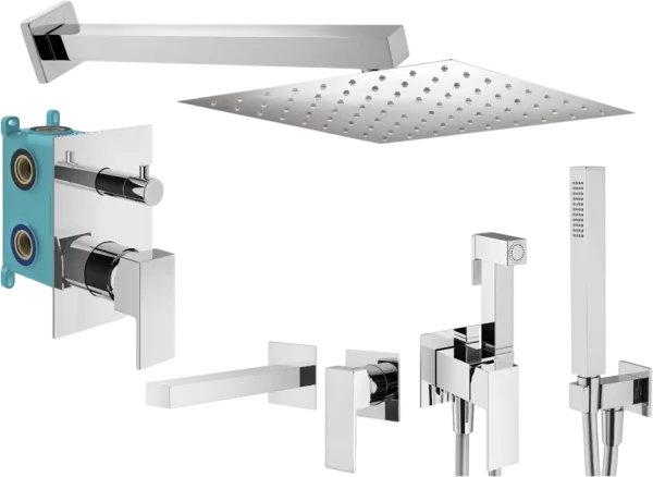 Комплект для ванной Plumberia Selection Tag KITZTG18CR220 С ВНУТРЕННЕЙ ЧАСТЬЮ, хром Sancos — Оригинал