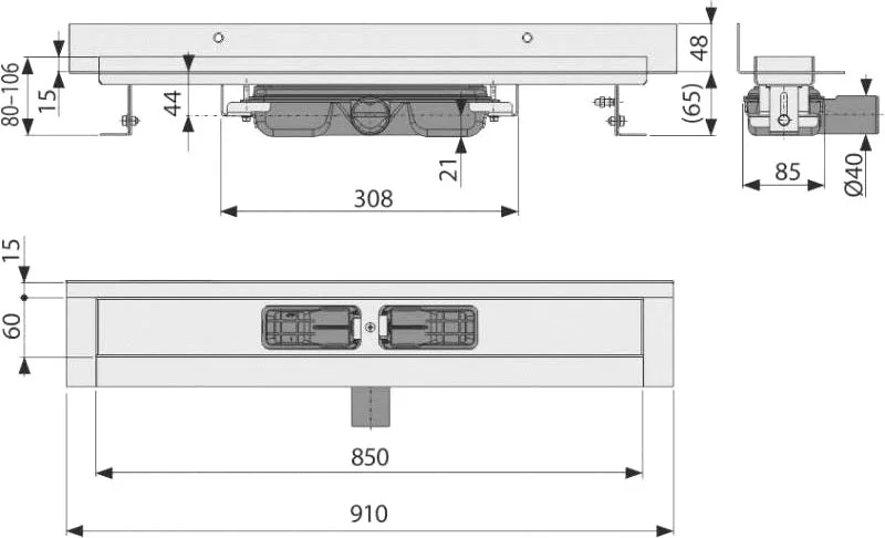 Душевой трап (лоток) AlcaPlast APZ116 -850, 85 см Sancos — официальный сайт