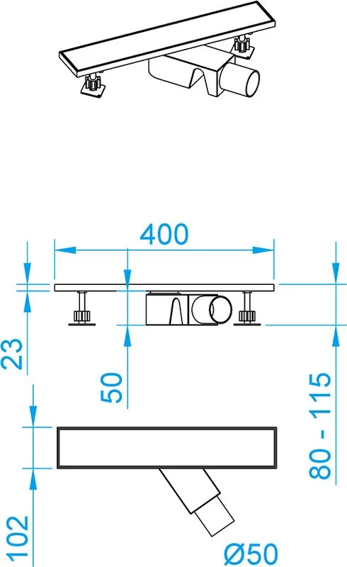 Душевой трап (лоток) RGW Shower Drain SDR-22B 40 см, черный Sancos — официальный сайт