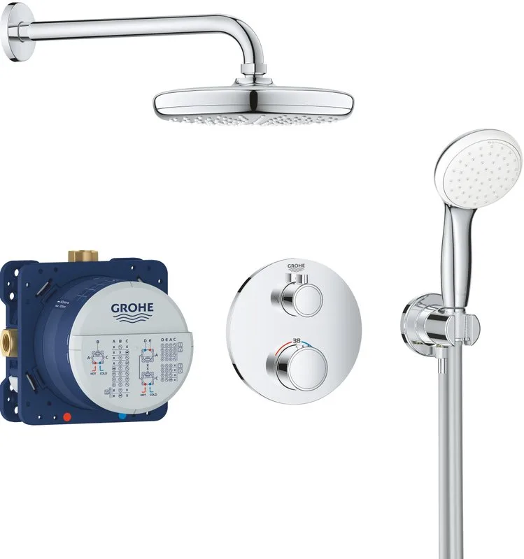 Душевой комплект Grohe Grohtherm 34727000, С ВНУТРЕННЕЙ ЧАСТЬЮ Sancos — официальный сайт