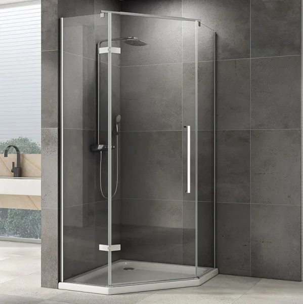 Душевой уголок Abber Ewiges Wasser AG05090 90x90, профиль хром, стекло прозрачное Sancos — Оригинал
